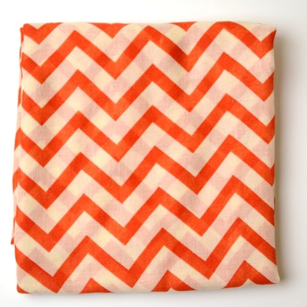 Orange Chevron Print Infinity Loop Circle Scarf W… - image 5